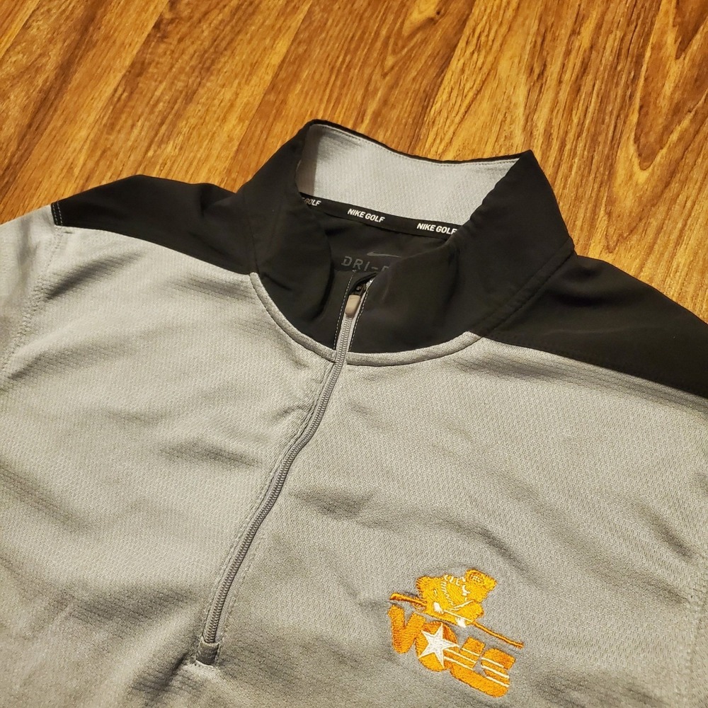 Nike Golf Tennessee Vols Pullover Men Large Gray 1/2 Zip Dri Fit Colorblock